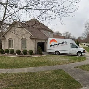 HomeWorks remodeling truck at house
