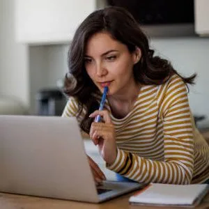 woman searching kitchen contractors near me