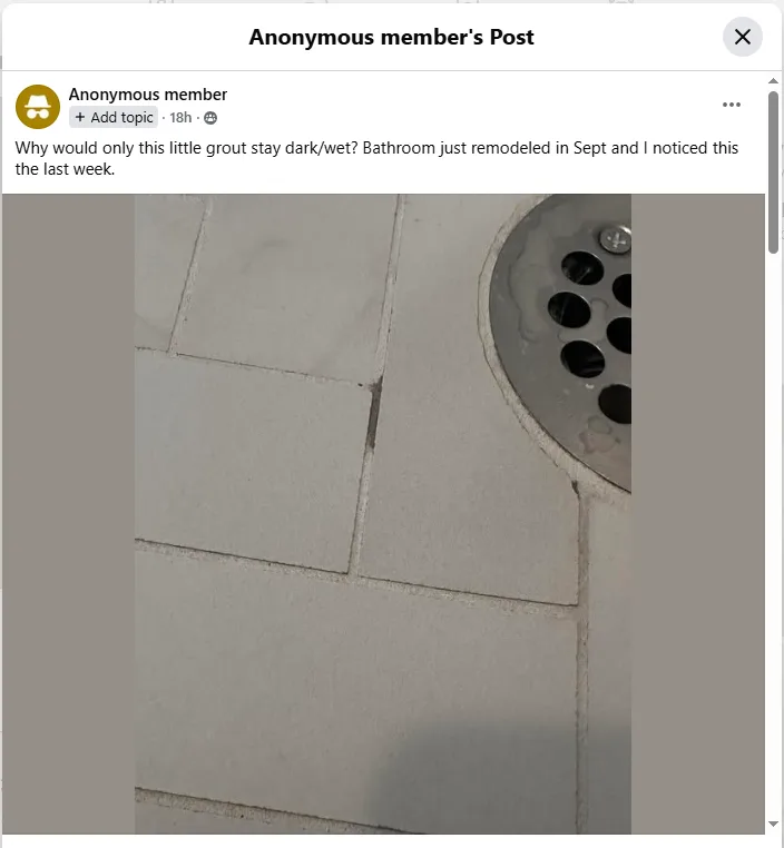 What's That Dark Grout Line In My Shower Floor?