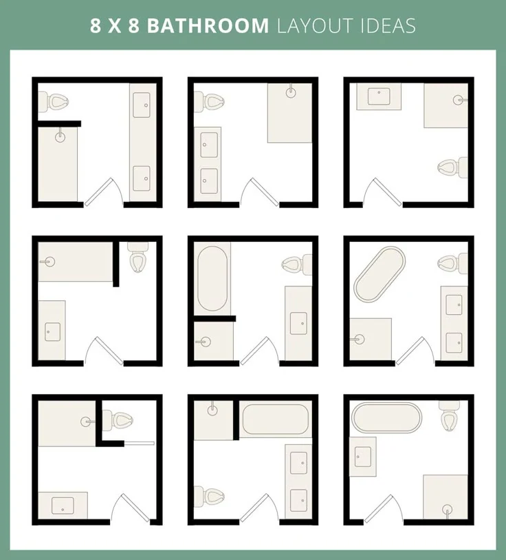 complete 8x8 bathroom layout ideas