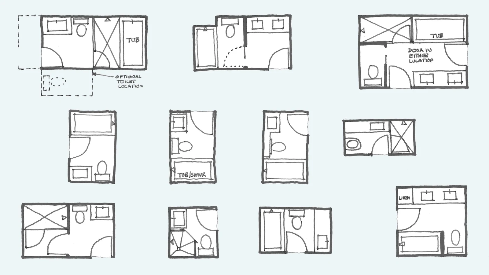 typical macomb county and Oakland county small bathroom layouts