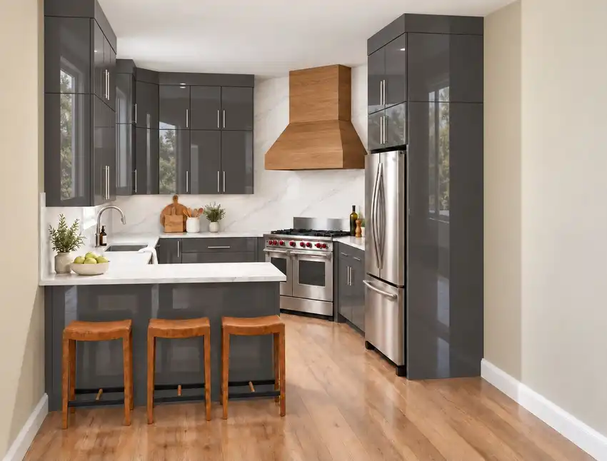 Classic Kitchen + Five Finish Options kitchen, 3D design 3