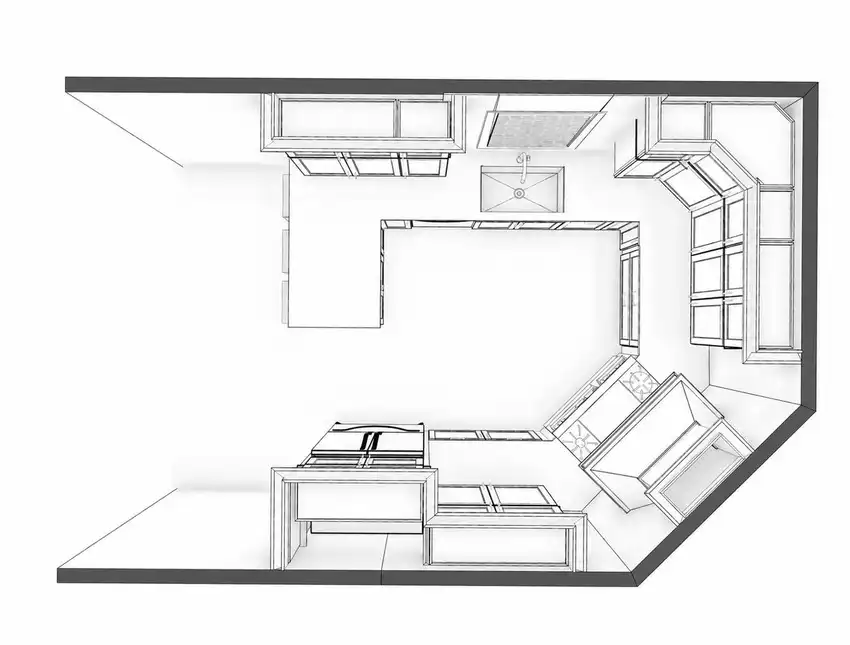 Classic Kitchen + Five Finish Options kitchen, floor plan