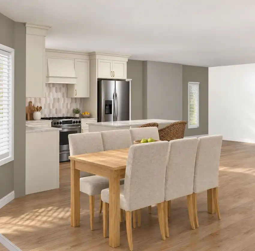 Soft Ivory + Warm Natural Tones kitchen, 3D design