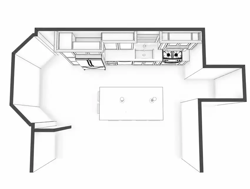 Warm Greige + Oversized Island kitchen, floor plan