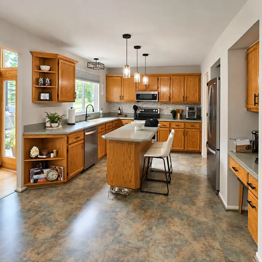 Warm Walnut + Soft Ivory kitchen, before